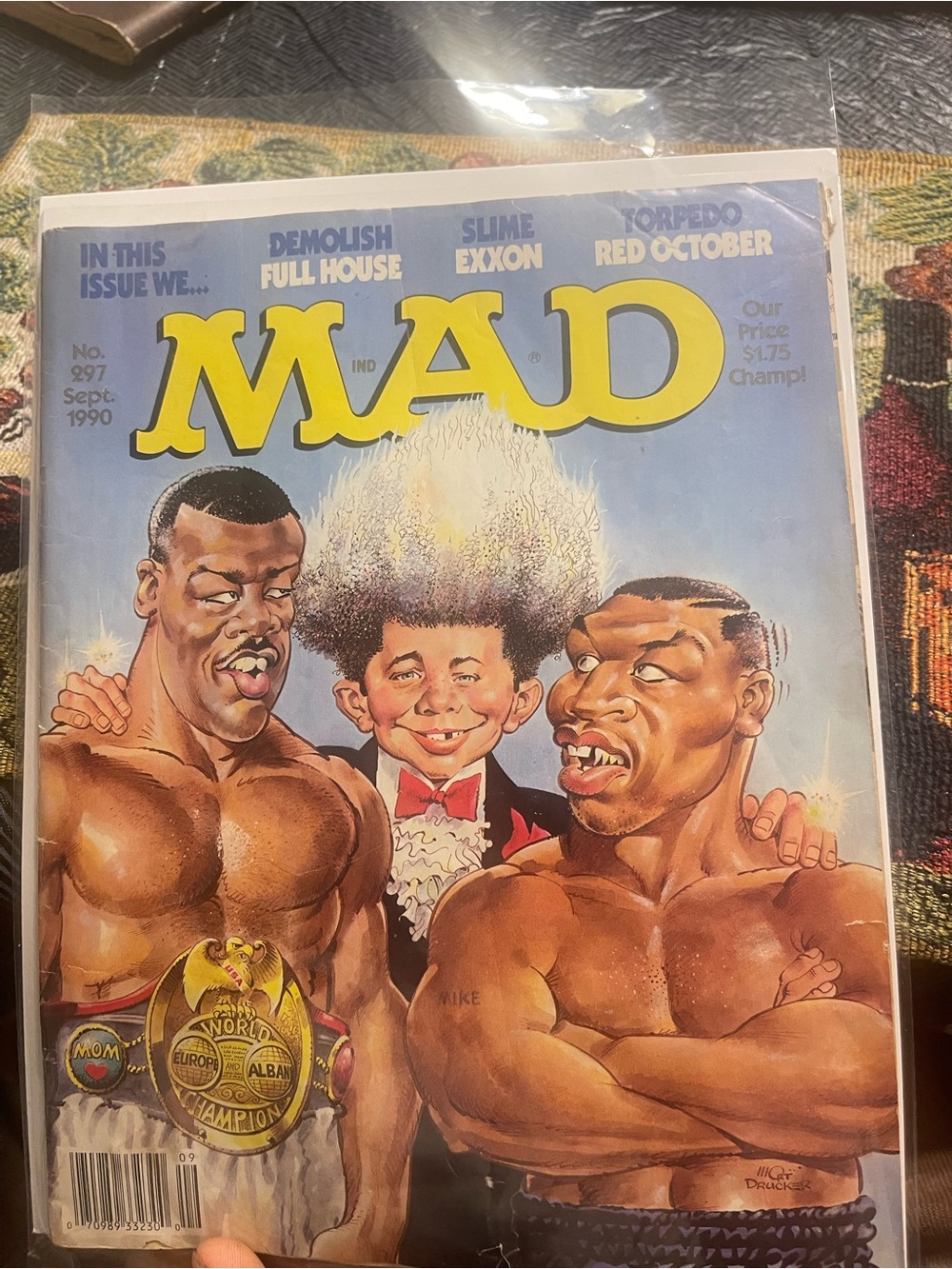 Issue No. 297 – Vintage Blue Cover. September 19 90 Mad Magazine, Mike Tyson.